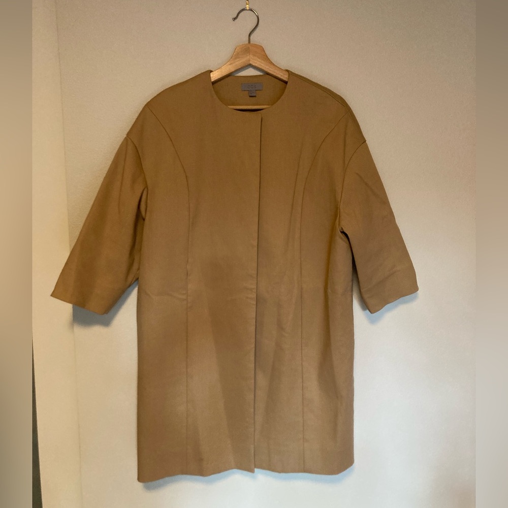 COS ladies 3/4 sleeve dress coat, camel color size EU 38
